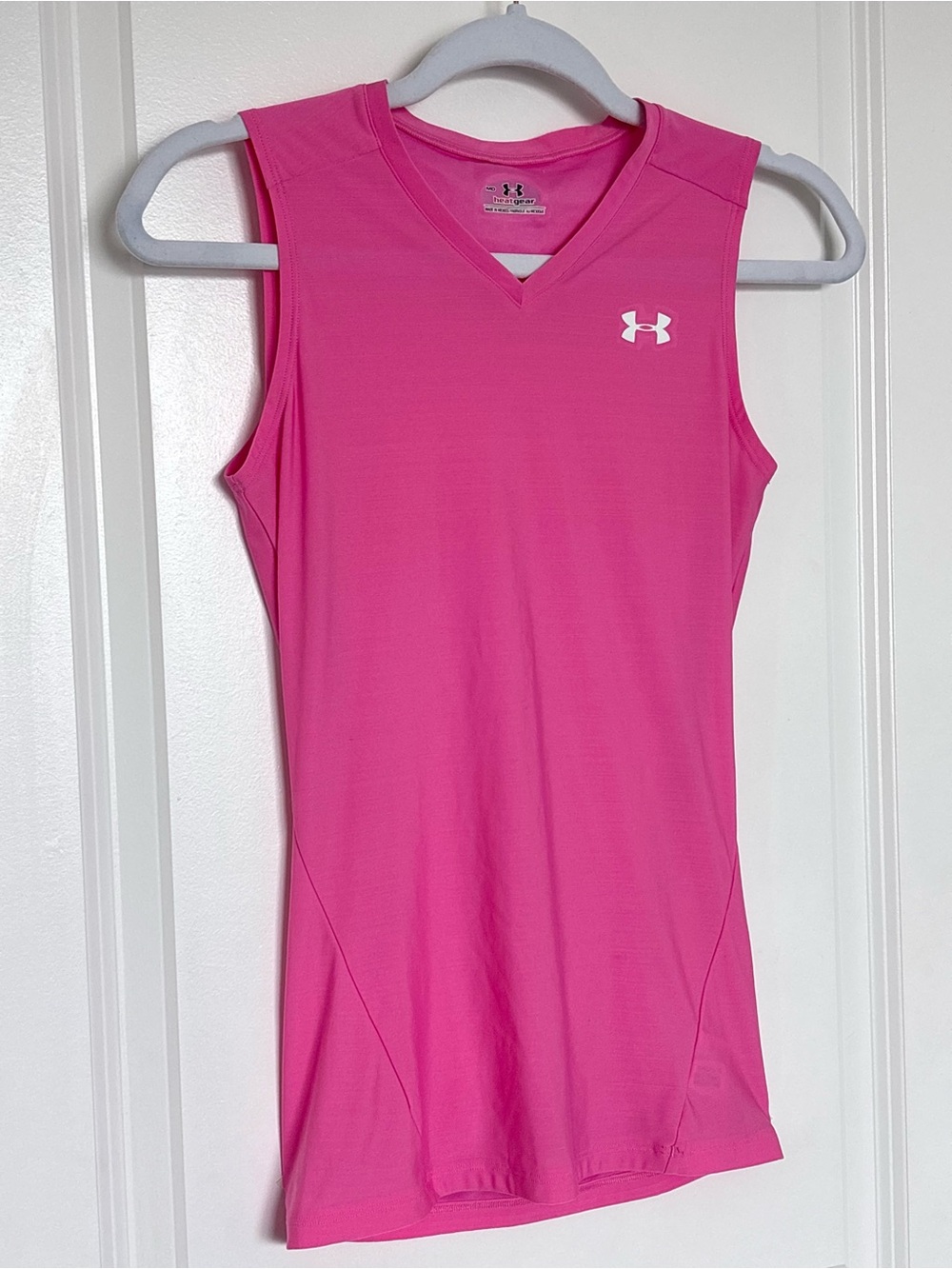 Under Armour HeatGear Pink Sleeveless Performance Tank Top Athleisure Medium